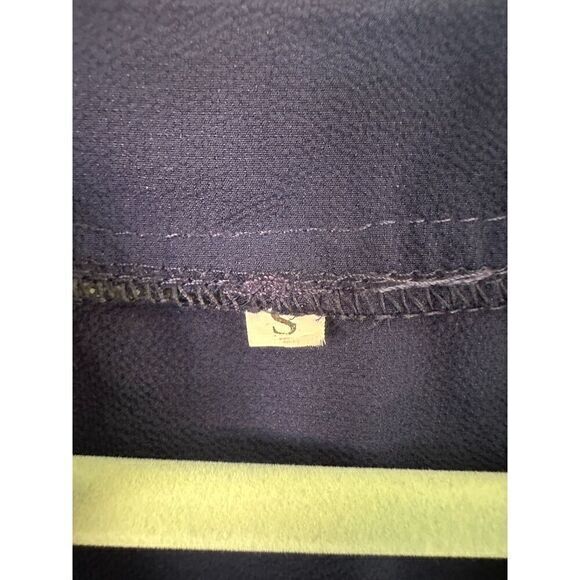 Navy Blue Long Sleeve Blouse - Picture 6 of 7